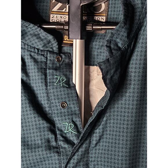 Large Jacket Zero Restriction Golf Outerwear USA Gore-Tex Green Quarter Button - Picture 3 of 7